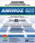 Label of Aminoz 625 Selective Weedkiller by Sanonda