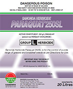 Label of SANONDA HERBICIDE PARAQUAT 250SL